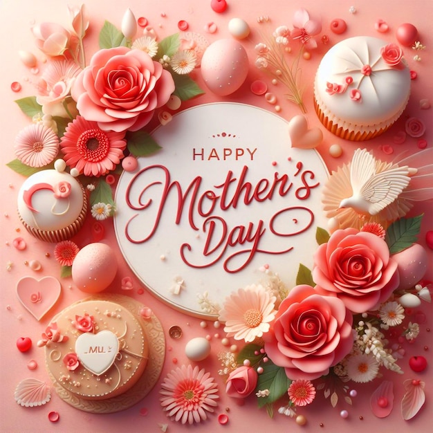 Bonne fête des mères Design d'arrière-plan Cartes de vœux de la journée des mères avec typographie