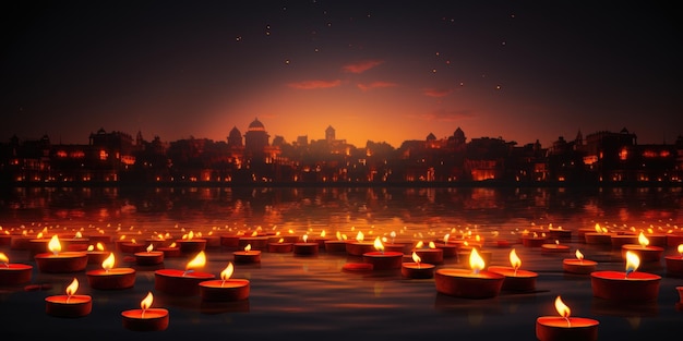 Photo bonne illustration de diwali illustration de diwali festive diwali conception avec une lampe ia générative