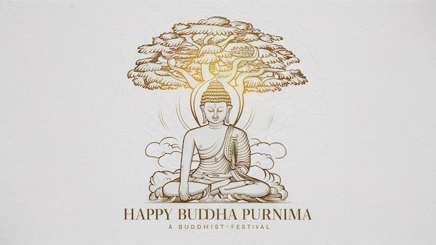 Bonne journée de Bouddha Purnima VesakFestival bouddhiste