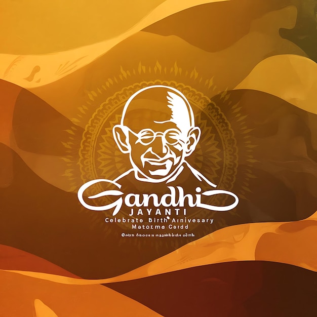 Photo bonne journée de gandhi jayanti illustration plate