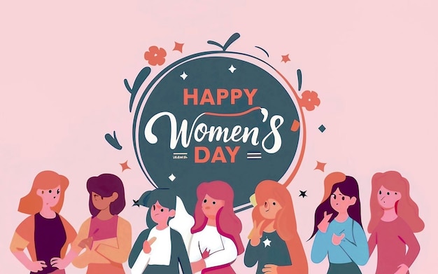 Bonne journée internationale de la femme texte et image de la femme