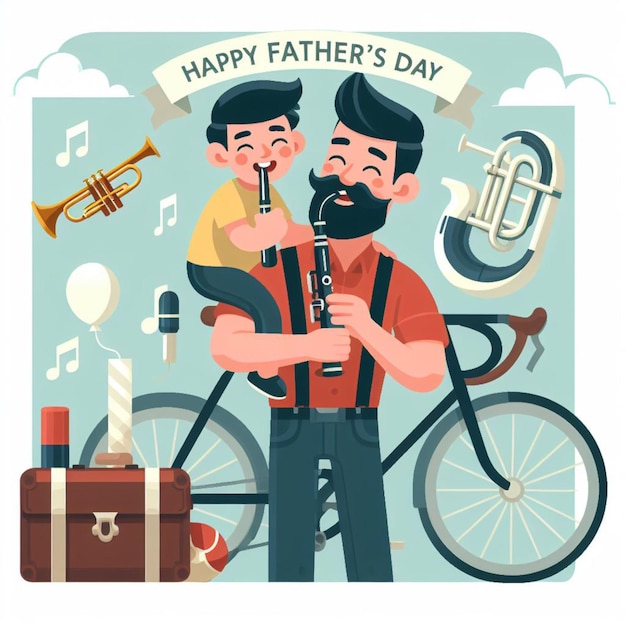 Bonne journée des pères Concept d'illustration plate