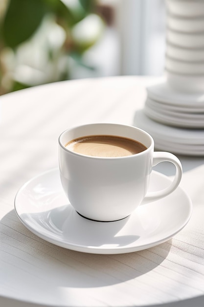 Photo bonne matinée une tasse de café