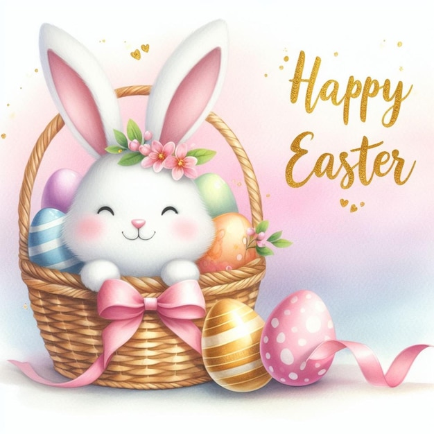 Bonne Pâques à l'illustration du lapin mignon