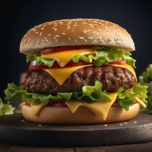 Une bonne photo de hamburger.