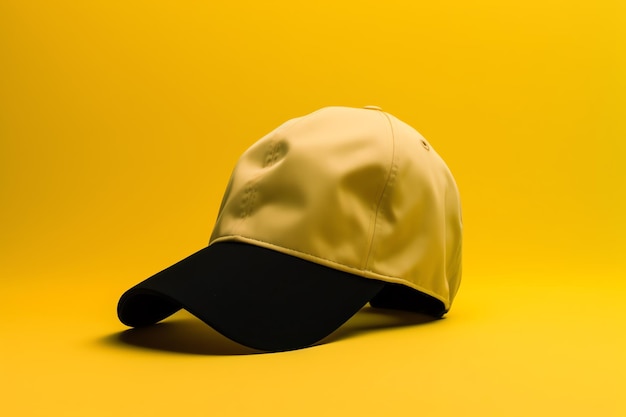 Un bonnet jaune avec un bonnet noir dessus