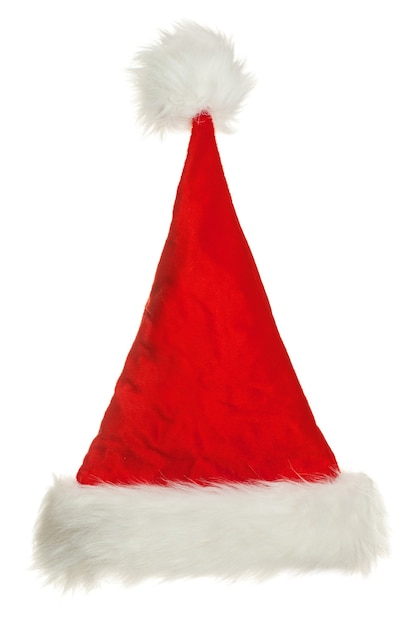 Bonnet de Noel sur blanc. Concept de nouvel an et de Noël