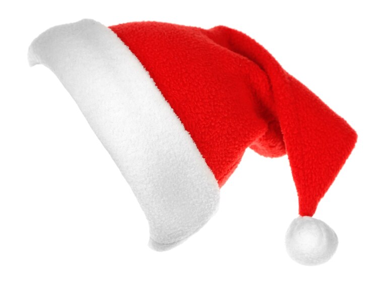 Photo bonnet de noel isolé sur blanc