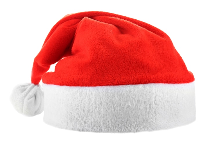 Photo bonnet de noel isolé sur blanc