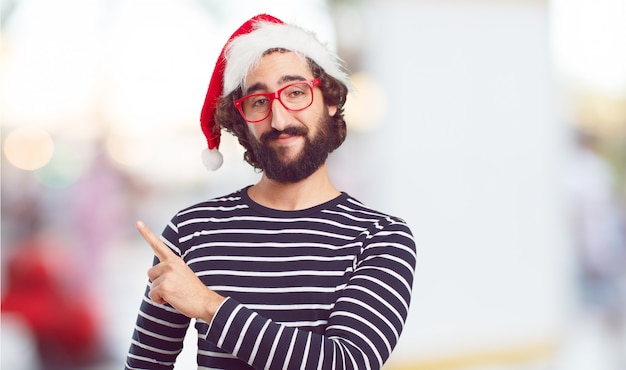 Bonnet de Noel jeune homme. concept de noël