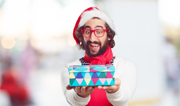 Bonnet de Noel jeune homme. concept de noël