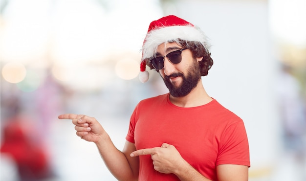 Bonnet de Noel jeune homme. concept de noël