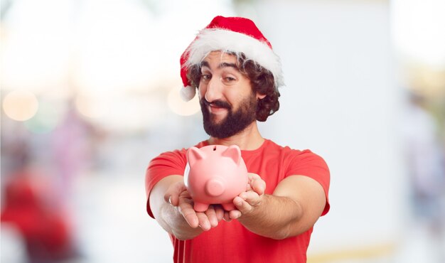 Bonnet de Noel jeune homme. concept de noël