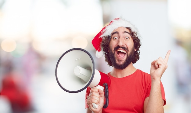 Bonnet de Noel jeune homme. concept de noël