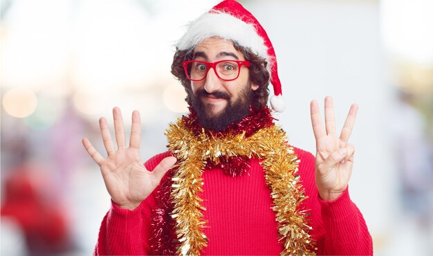 Bonnet de Noel jeune homme. concept de noël