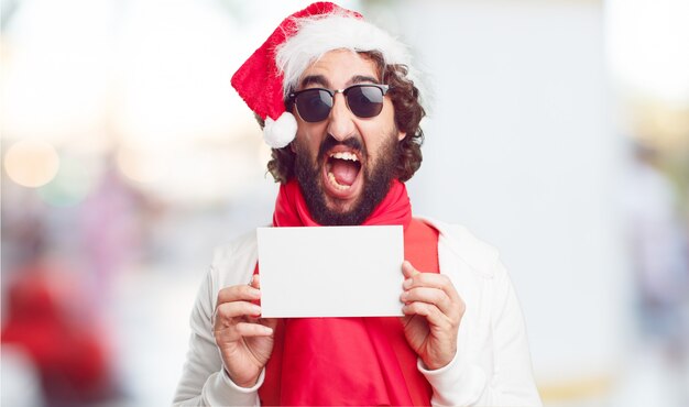 Bonnet de Noel jeune homme. concept de noël