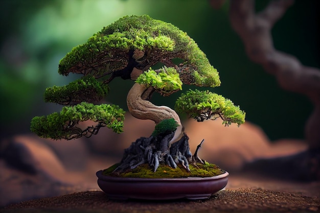 Un bonsaï dans un pot avec le titre 'bonsai '