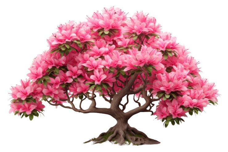 Photo bonsai à fleurs d'azaleas de png