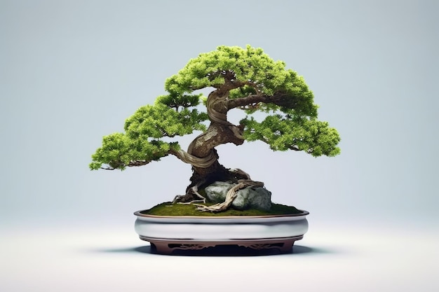 Bonsai miniature dans un vase génératif Ai