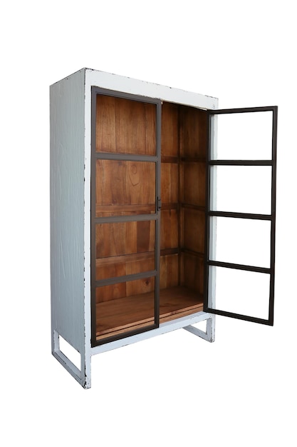 Bookrack armoire blanc isolé sur fond blanc.