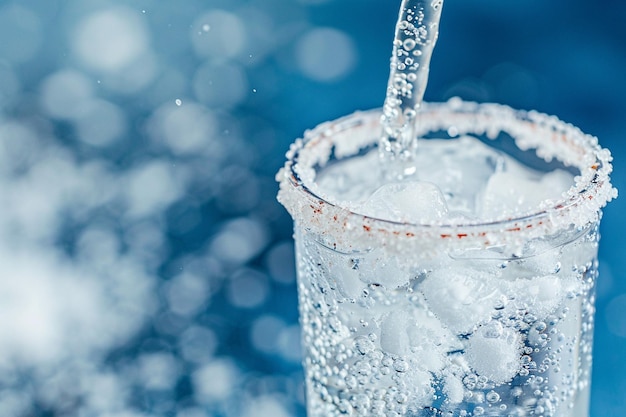 Le bord salé d'un verre préparé pour une margarita