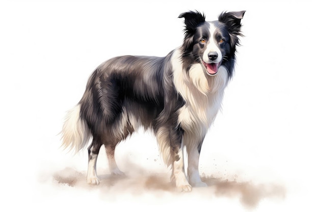 Border collie chien illustration créative générative ai