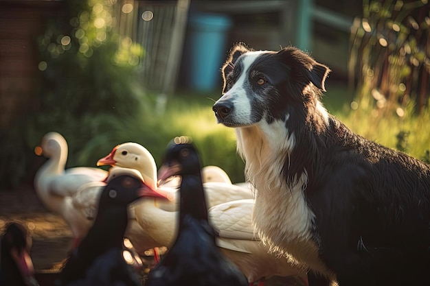 Photo border collie énergique prêt pour l'aventure