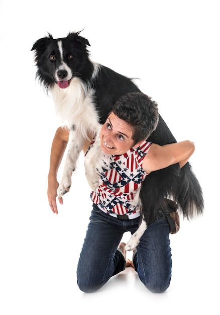 Border Collie Et Femme