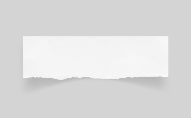 Bords de papier déchirés Texture de papier déchiqueté Étiquette de papier Feuille de papier blanc pour l'arrière-plan avec chemin de découpage Image en gros plan