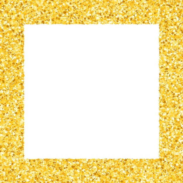 Bordure d'étoiles scintillantes Éclat d'or Cadre doré d'étoiles Confettis