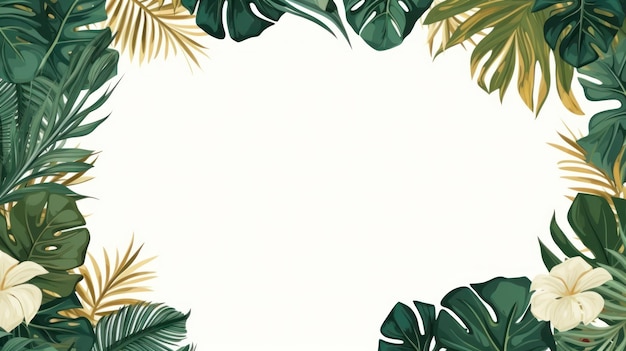 Bordure de feuillage tropical avec espace pour le texte