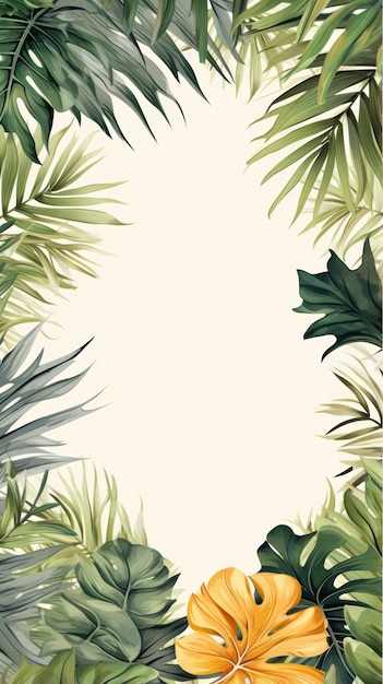 Bordure de feuillage tropical avec espace pour le texte