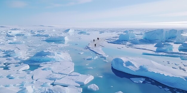 La bordure de la glace de l'Arctique rencontre l'océan Des eaux inexplorées La frontière du climat Changement climatique