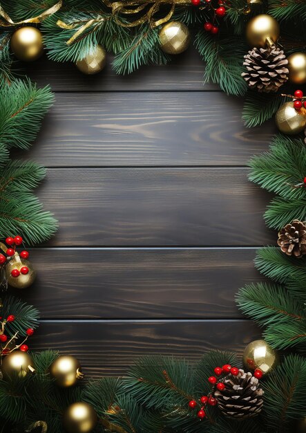 Bordure d'hiver aquarelle d'arbre de Noël de table