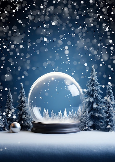 Bordure d'hiver aquarelle Snow Globe