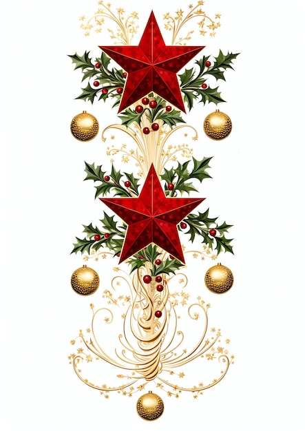 Bordure d'hiver aquarelle Star Tree Toppers