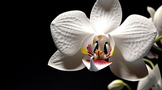 Bordure avec orchidées blanches générative ai