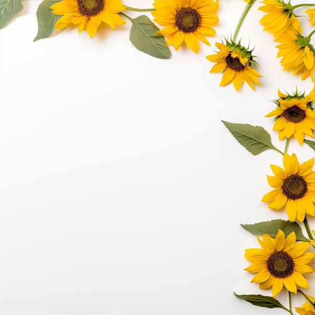 Photo bordure de tournesol élégante beauté simple