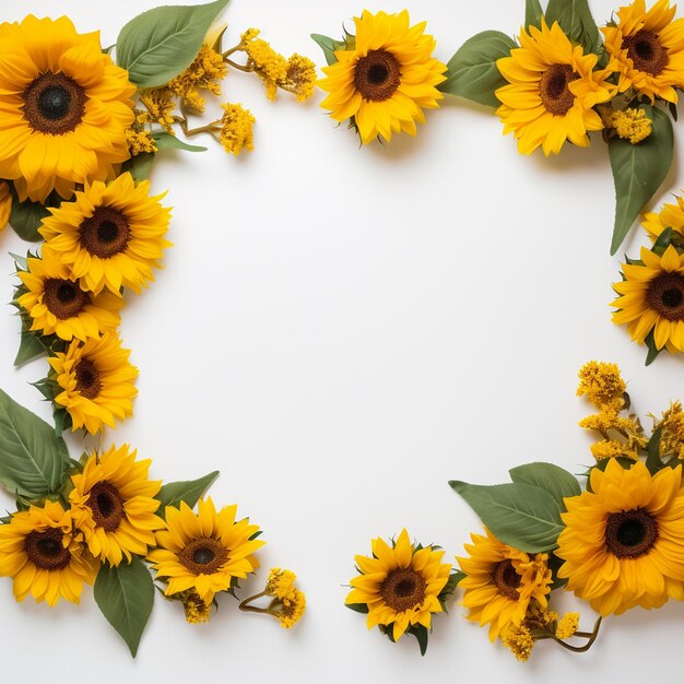 Photo bordure tournesol pour un côté vintage et rétro