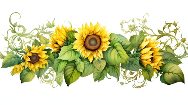 Bordure de tournesols