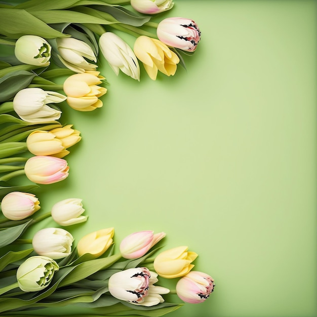 Une bordure de tulipes avec le mot tulipes dessus