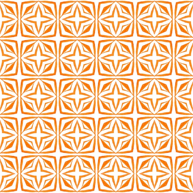 Bordure verte bio tendance. Design d'été boho chic orange agréable. Tuile organique. Imprimé textile prêt à l'emploi, tissu pour maillots de bain, papier peint, emballage.