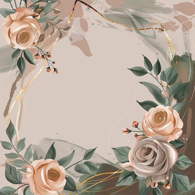 Des bordures d'invitation florales et un modèle d'arrière-plan parfaits pour les mariages, les événements et les célébrations