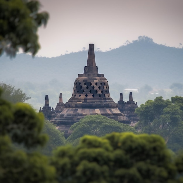 Borobudur Superbe photographie d'un ancien temple bouddhiste en Indonésie