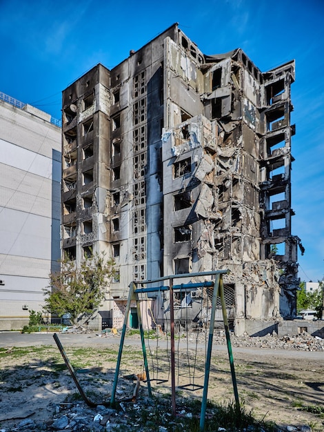 Borodianka Ukraine 28 mai 2022 Maisons détruites par des soldats russes