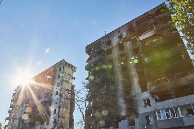 Borodianka Ukraine 28 mai 2022 Maisons détruites par des soldats russes