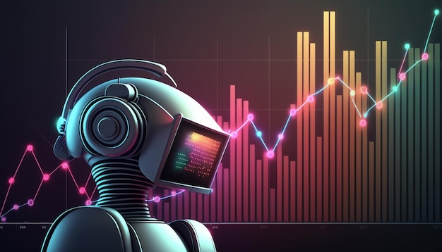 Bot analyse graphique avec graphique de croissance économique et les marchés pour une entreprise