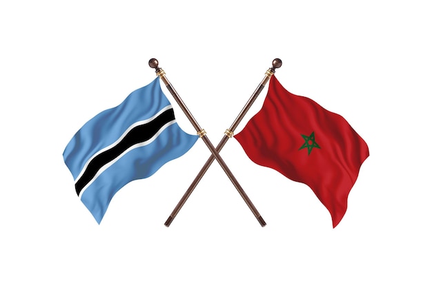 Botswana contre fond de drapeaux Maroc