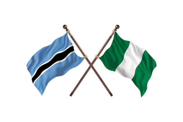 Botswana contre fond de drapeaux nigérians