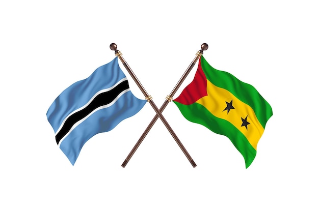 Botswana contre fond de drapeaux Sao Tomé-et-Principe